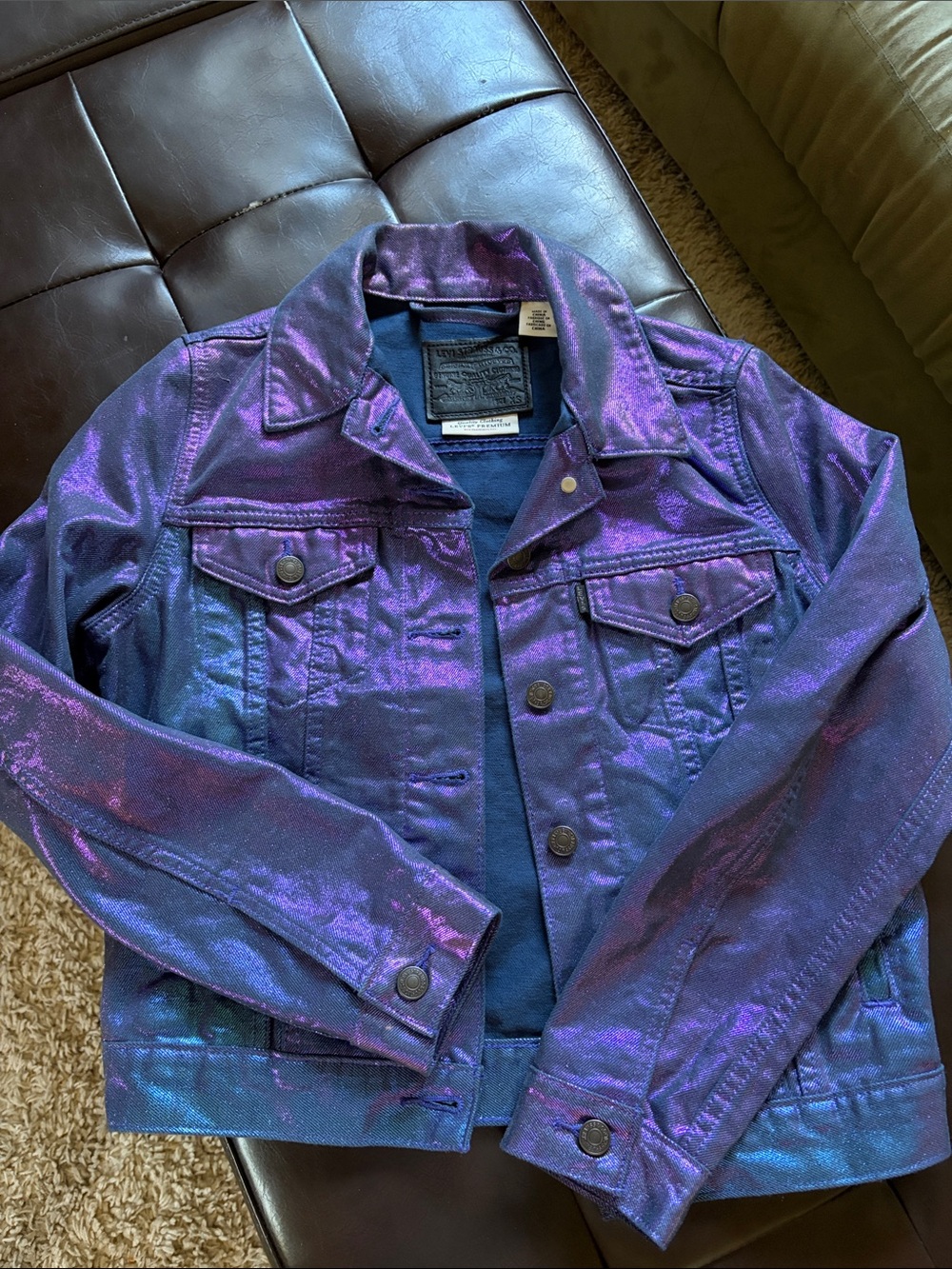 Iridescent Purple-Blue Women’s Denim Jacket